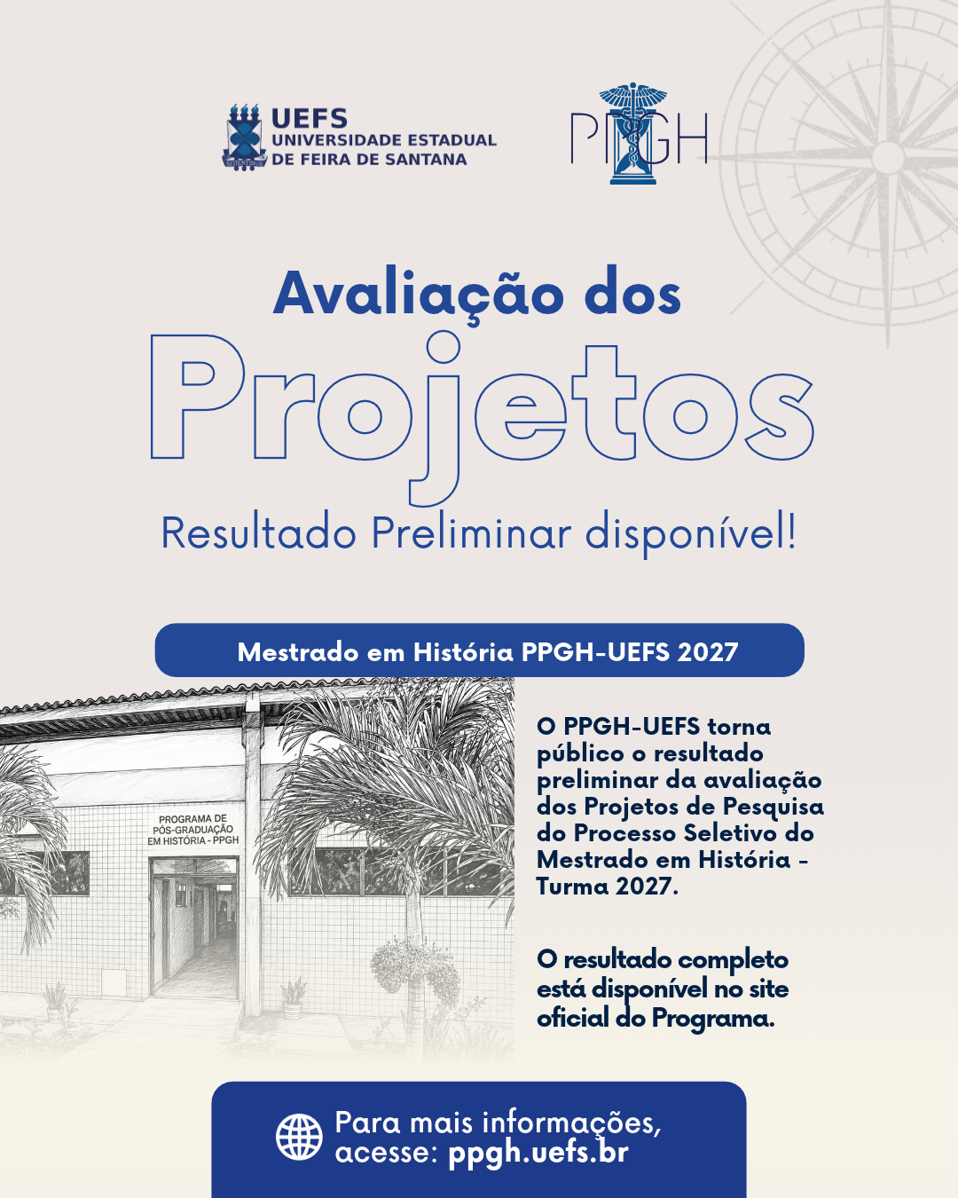 RESULTADO PRELIMINAR DA AVALIAÇÃO DOS PROJETOS DE PESQUISA – PROCESSO SELETIVO PPGH/UEFS 2027